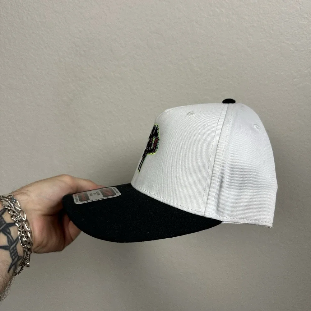Vintage Lollapalooza Lolla Lady Snapback Hat White Embroidered Festival Cap Otto